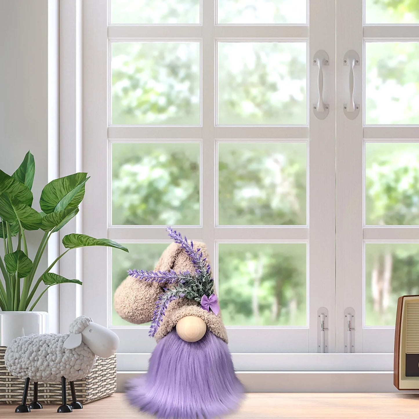 Lavendel Wichtel – Lila | Dekofigur für Zuhause, Rudolf Zwergpuppe, Kinder Weihnachtsgeschenk Kaufschwan®