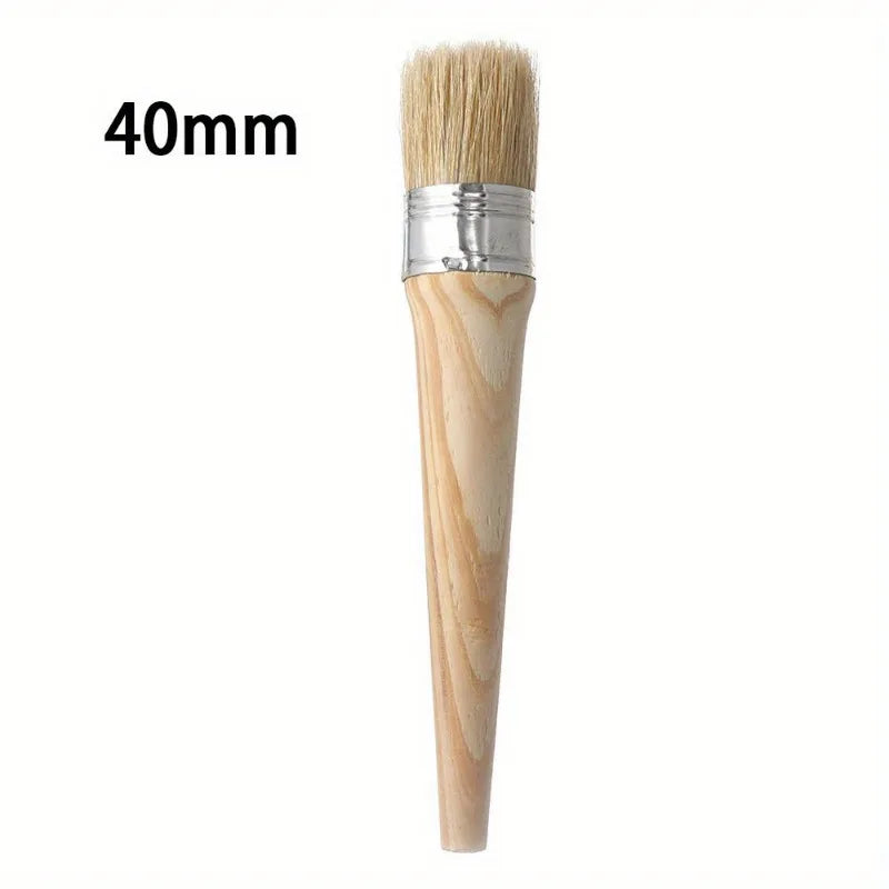 Rundborsten Pinsel mit Holzgriff – Künstlerpinsel für Kreide, Öl und Wachs Kaufschwan® 40mm