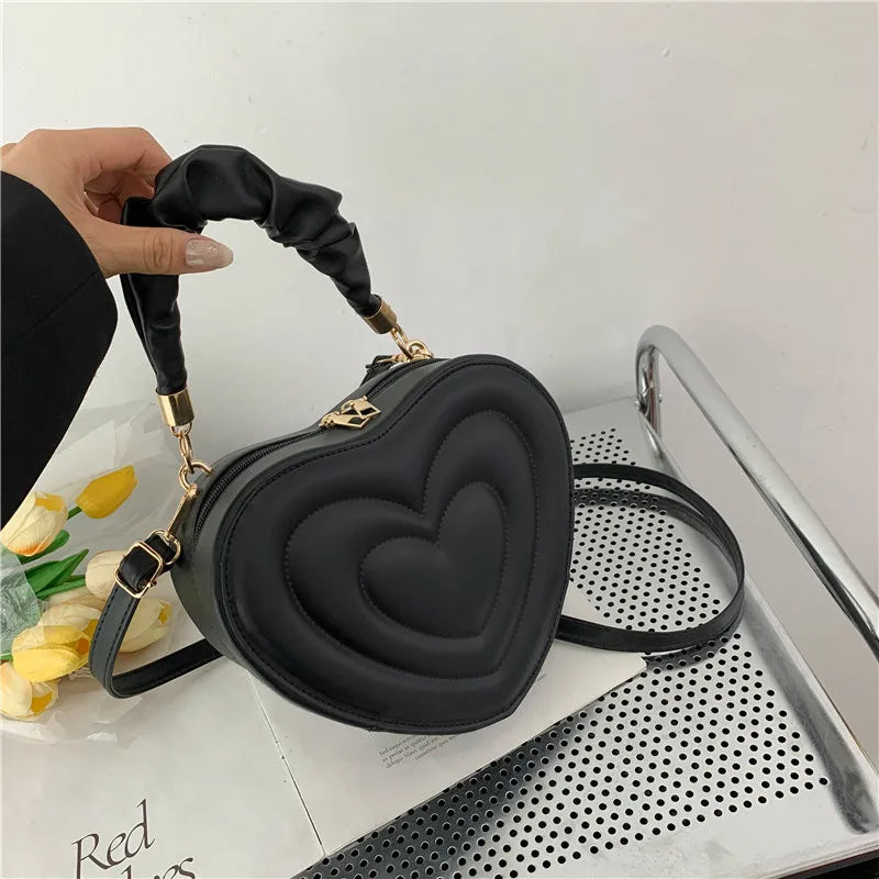 Herzform Schultertasche – Kleine PU Leder Crossbody & Handtasche mit Henkel für Damen | Designer Love Bag Kaufschwan®