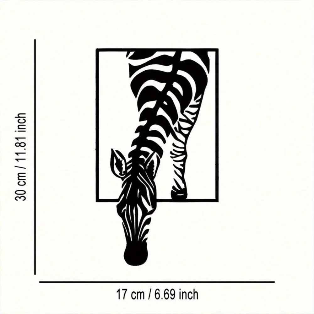 Minimalistisches Metall Zebra Wandbild – Landhaus Elegantes Dekoschild Kaufschwan®