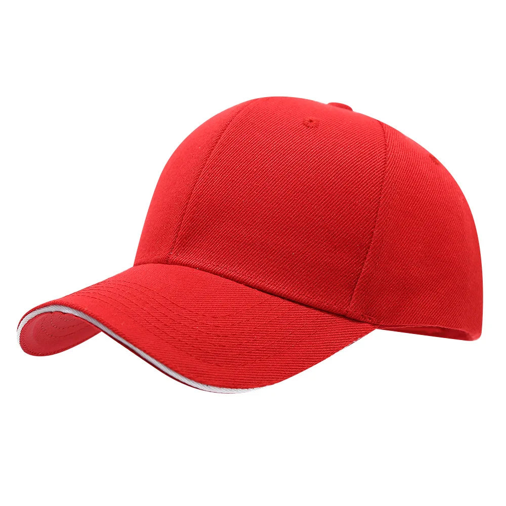 Klassische Baseballkappe | Herren & Damen Freizeit Einfarbige Kappe | Outdoor Reise Mode Baseballcap Kaufschwan® Rot Einstellbar