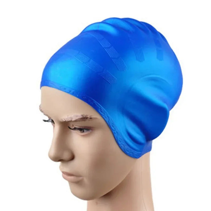 Wasserdichte Schwimmkappe aus Silikon – Hohe Elastizität | Unisex Schwimmhaube mit Ohrenschutz für Langes Haar Kaufschwan®