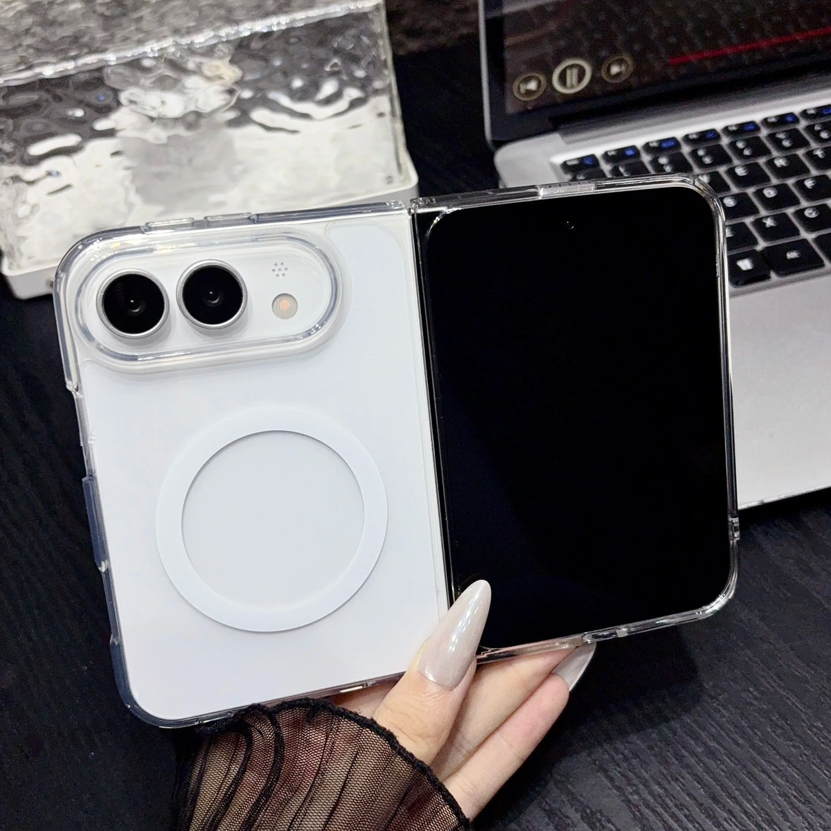 Magnetische Transparente Klapphülle für iPhone Duo – Schutzhülle mit Fallschutz Kaufschwan®