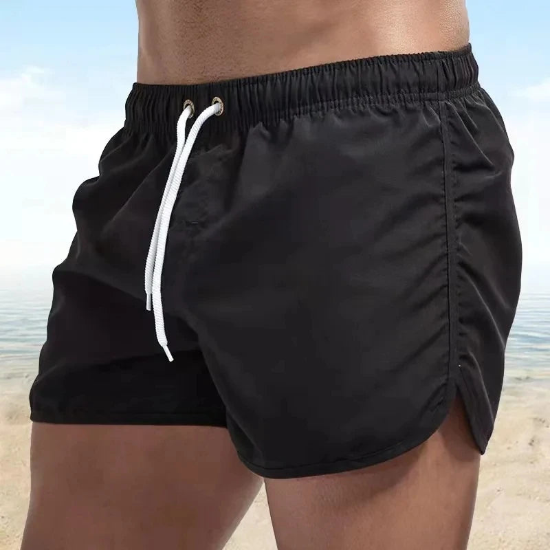 Herren Badeshorts mit Niedriger Taille – Surf Shorts & Boardshorts | Modische und Bequeme Badehose für Sommer & Strand Kaufschwan® M Schwarz