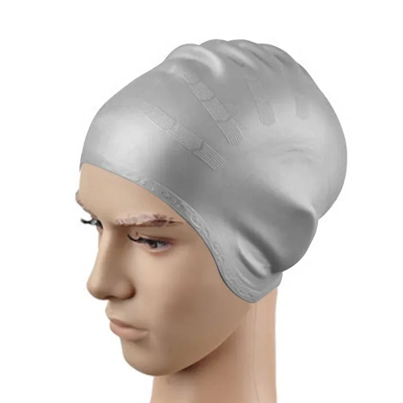 Wasserdichte Schwimmkappe aus Silikon – Hohe Elastizität | Unisex Schwimmhaube mit Ohrenschutz für Langes Haar Kaufschwan®