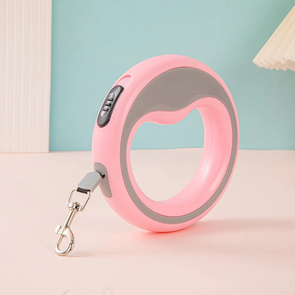 Ausziehbare Hundeleine mit Schlaufe Automatische Rollleine Verhedderungsfrei für Mittel Große Hunde Kaufschwan® Rosa