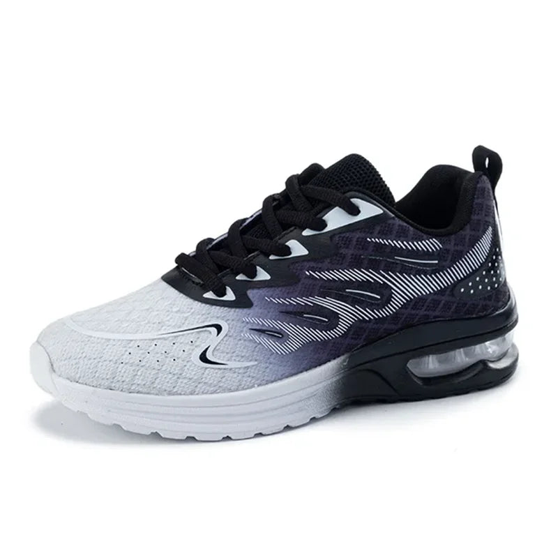 Damen Cushion Sneaker – Modische Walkingschuhe | Atmungsaktive Mesh Tennisschuhe & Sportschuhe Kaufschwan® Schwarz 36