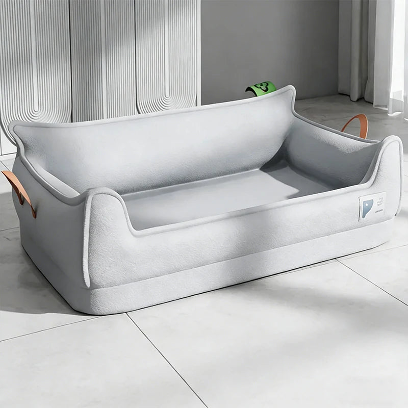 Leder Hundebett Sofa – Wasserdicht Waschbares Haustierbett Kaufschwan® Silbergrau M 50x40x20cm