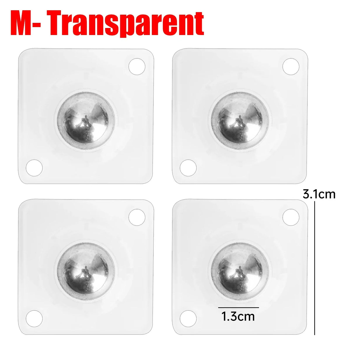 Selbstklebende 360° Drehbare Minirollen – Belastbare Schwenkrollen mit Kugellager für Möbel und Schränke Kaufschwan® 4 Stück M-Transparent
