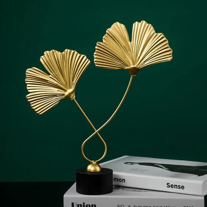 Kreative Ginkgo-Blatt Statue – Schmiedeeiserne Desktop Kunstskulptur als Dekoration und Einzugsgeschenk Kaufschwan®