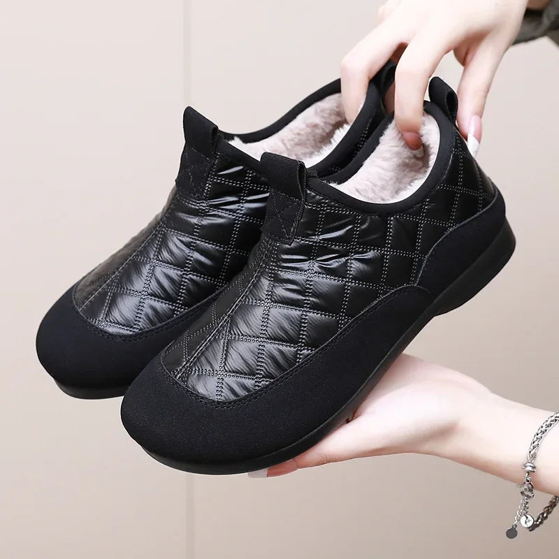 Damen Winter Schneestiefel – Wasserdicht & Rutschfest | Warme Kunstfell Gefütterte Baumwollschuhe im Koreanischen Stil Kaufschwan®