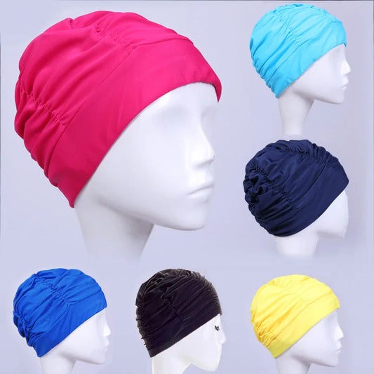Damen Badehaube Turban Stil – Stoff Schwimmkappe | Schutz für Langes Haar & Ohren, Atmungsaktive Yoga- & Spa-Kappe in Mehreren Farben Kaufschwan®