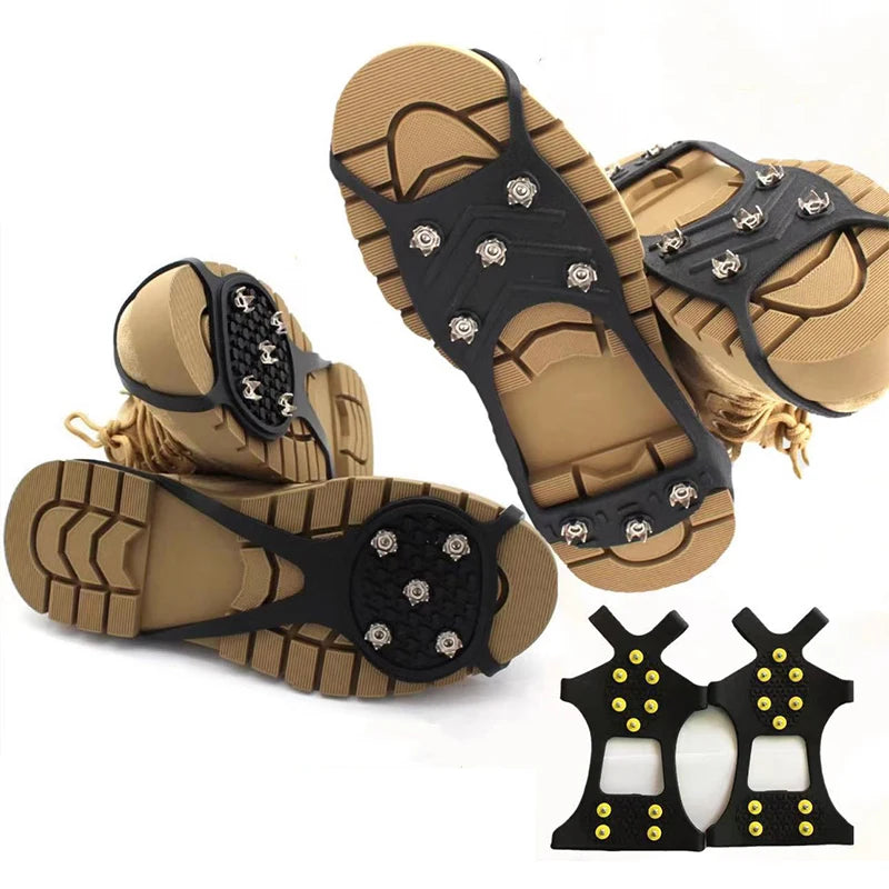 5/8-Zacken Eis Krallen Schuhüberzüge – Anti-Rutsch Spikes für Schuhe | Outdoor Wandern & Bergsteigen Schnee Steigeisen Kaufschwan®
