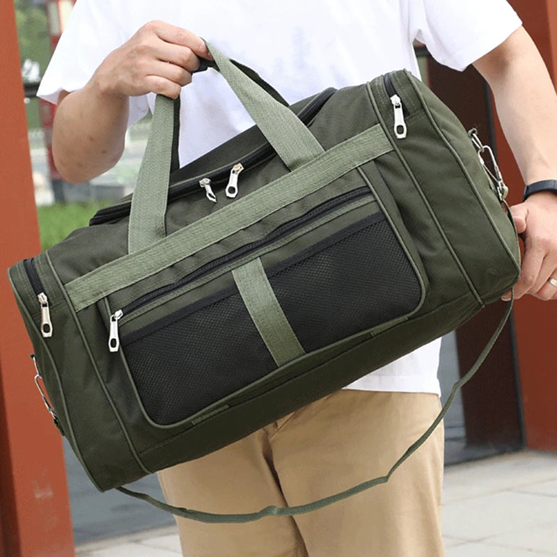 Große Aufbewahrungstasche – Wasserdichte Outdoor Reisetasche | Tragbare Weiche Damen Duffle Bag in Schwarz & Grün Kaufschwan®