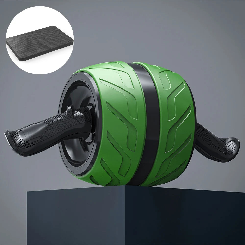 Ab-Roller mit Rückprallfunktion & Knieschutzmatte – Bauchtrainer Fitnessgerät für Zuhause & Studio Kaufschwan® Grün