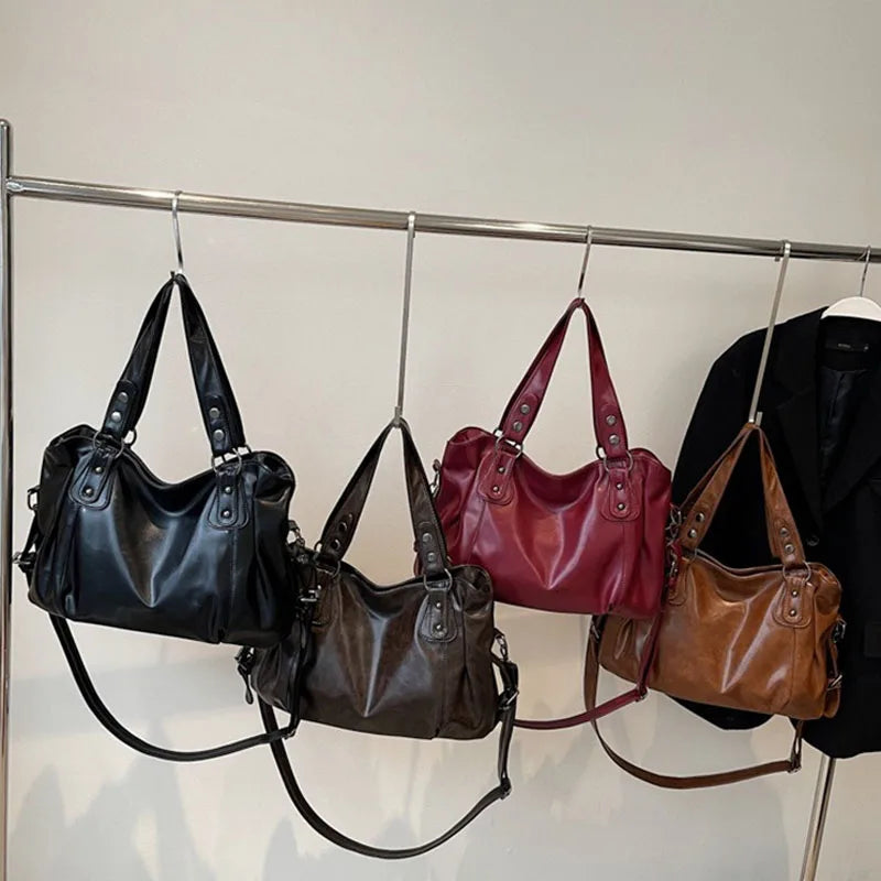 Klassische Vielseitige Damen Schultertasche für Pendler – Große Retro Handtasche | Reisetasche mit Reißverschluss Shopping Tasche Kaufschwan®