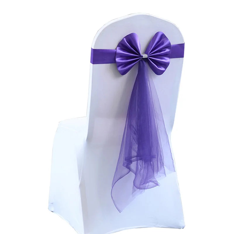 Stuhlschleifen mit Satinband – Elegante Hochzeits- & Event Dekoration Kaufschwan® Tiefviolett 4 Stück
