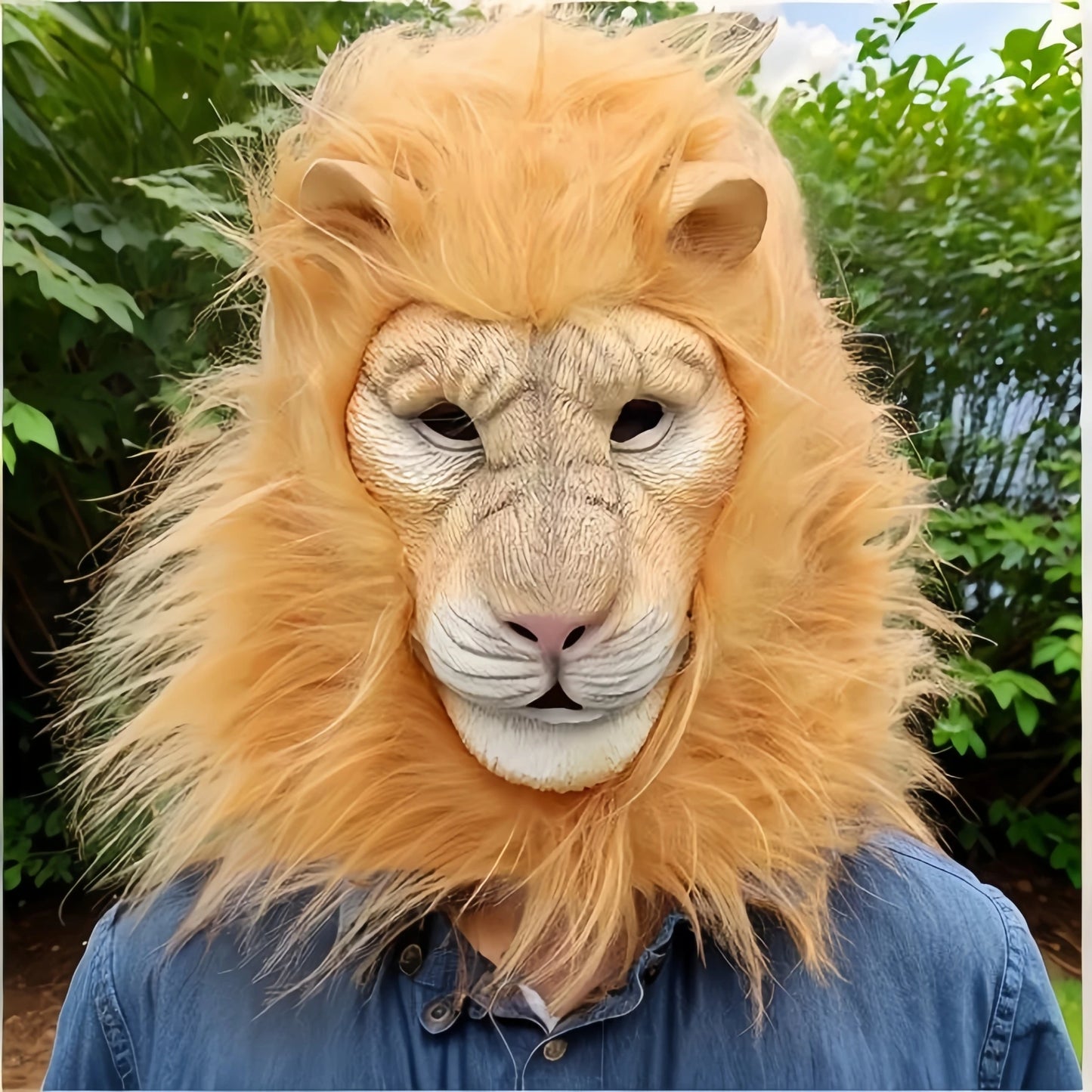 Realistische Löwenkopf Maske – Vollkopf Latex Tiermaske mit Mähne für Halloween, Kostümparty, Cosplay, Karneval & Dschungel Events Kaufschwan®