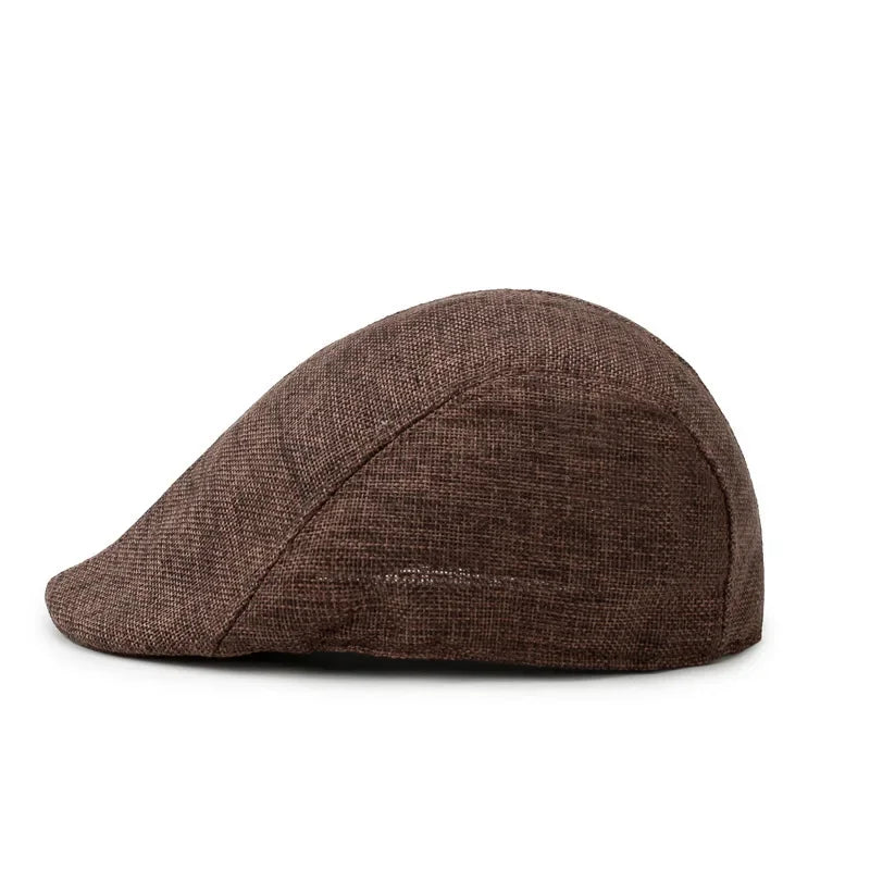 Herren Baumwoll-Leinen Barett Baseballcap | Frühling & Herbst Britische Retro Cap | Atmungsaktive Maler Kappe Mode Accessoire Kaufschwan®