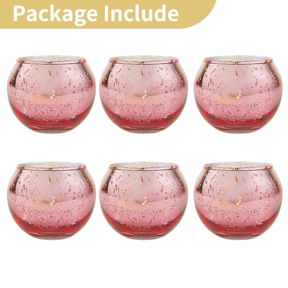 6 / 12 Stück Mercury Glas Teelichthalter – Bunte Kreative Kerzenhalter für Wohndeko, Hochzeit & Party Tischdekoration
