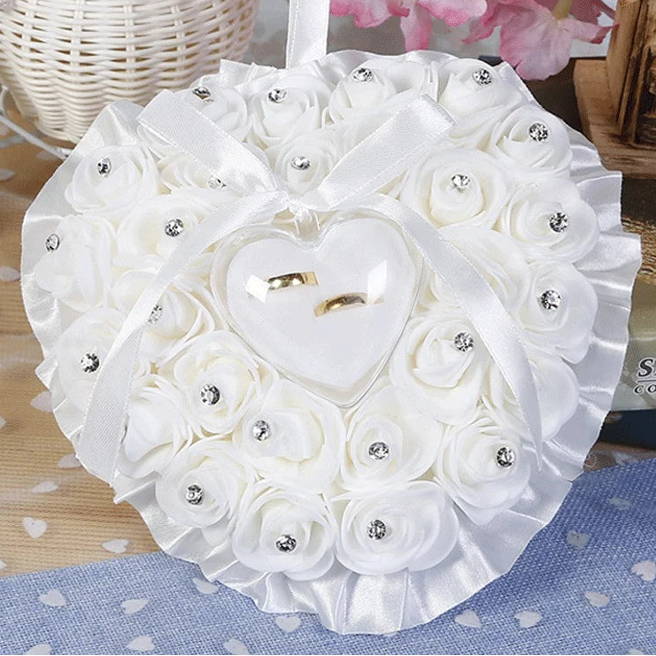 Rosen Ringkissen Hochzeit – Eleganter Ringhalter für Paare Kaufschwan®