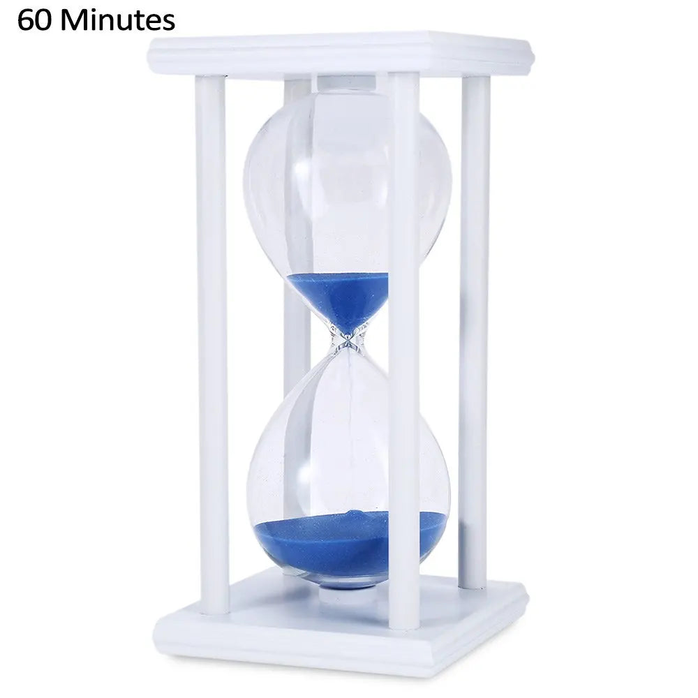 Moderne Holz Sanduhr – Eleganter Küchen, Schul & Wohn Dekor Sandtimer Geschenk Kaufschwan® Weiß Blau 30 Minuten