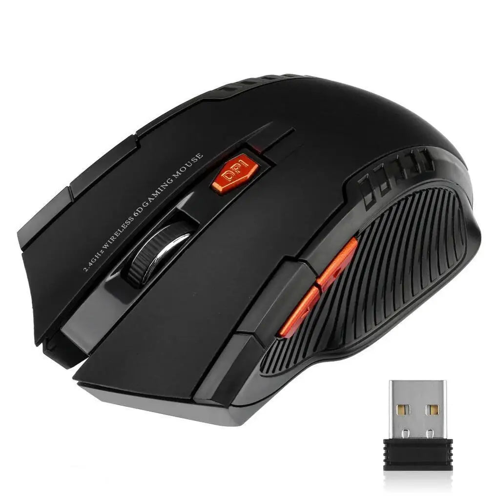 2.4G Kabellose Maus 1600DPI – 6-Tasten Optische Gaming Maus mit USB Empfänger | PC & Laptop Kabelloses Zubehör Kaufschwan®