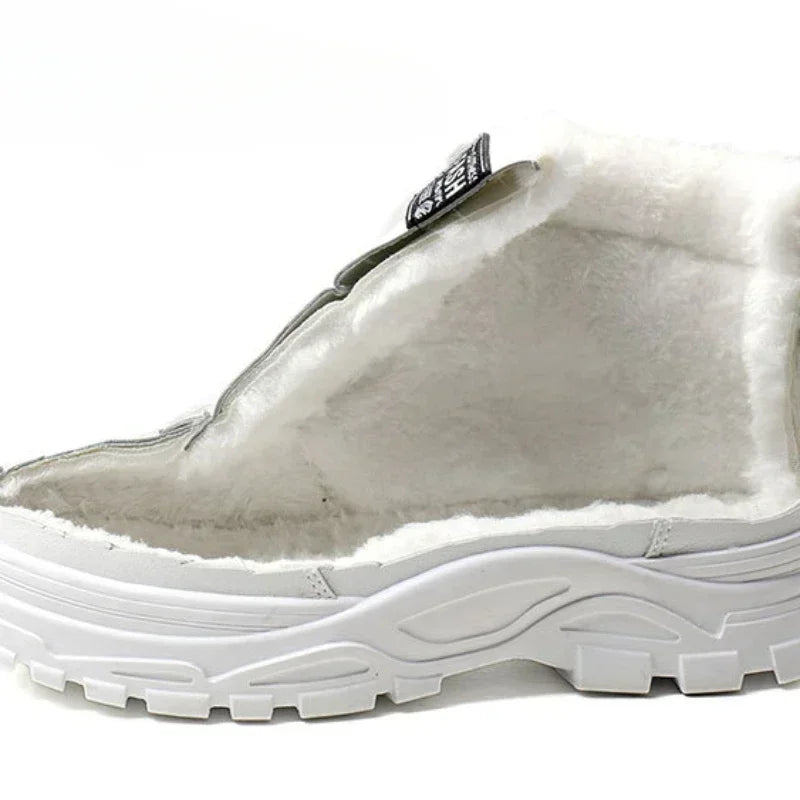 Damen Winter Schneestiefel – Warme High-Top Plateau Sneakers | Kunstfell Gefütterte Knöchelstiefel Kaufschwan®