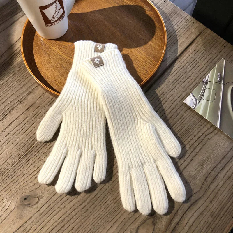 Damen Fashion Touchscreen Strickhandschuhe – Warme Flauschige Winterhandschuhe | Alltag, Arbeit & Outdoor Kaufschwan® Weiß Einheitsgröße