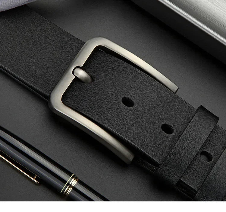 Luxus Herren Gürtel aus PU-Leder – Quadratische Metallschließe | Business & Freizeit Designer Gürtel für Jeans & Anzüge Kaufschwan®