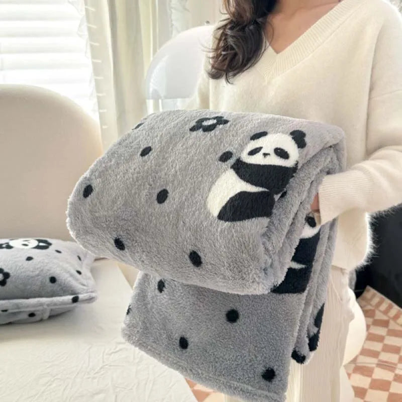 Rosa Weiß Flanell Panda Fleece Decke – Weiche, bequeme Kuscheldecke für Sofa, Bett & Büro Kaufschwan® Panda 100x150cm