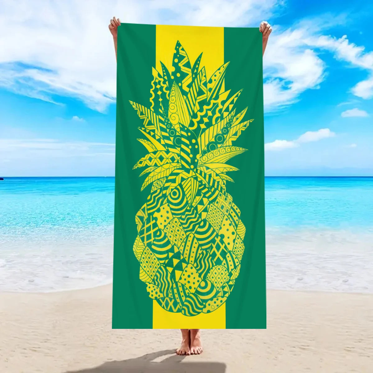 Großes Strandtuch aus Ultrafeiner Mikrofaser – Schnell Trocknend & Saugfähig | Multifunktionales Schwimm- & Reisetuch Kaufschwan® Design 8 150x75cm