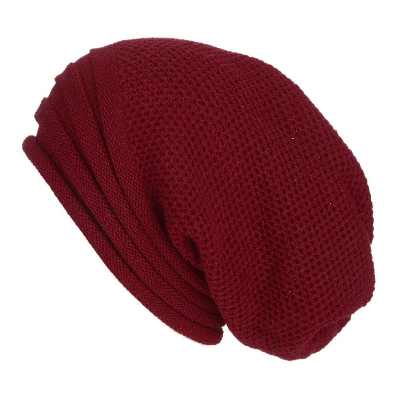 Winter Slouchy Beanie Mütze – Oversize Woll-Strickmütze für Damen & Herren | Warme Baggy Mütze für Ski & Alltag Kaufschwan® Rot