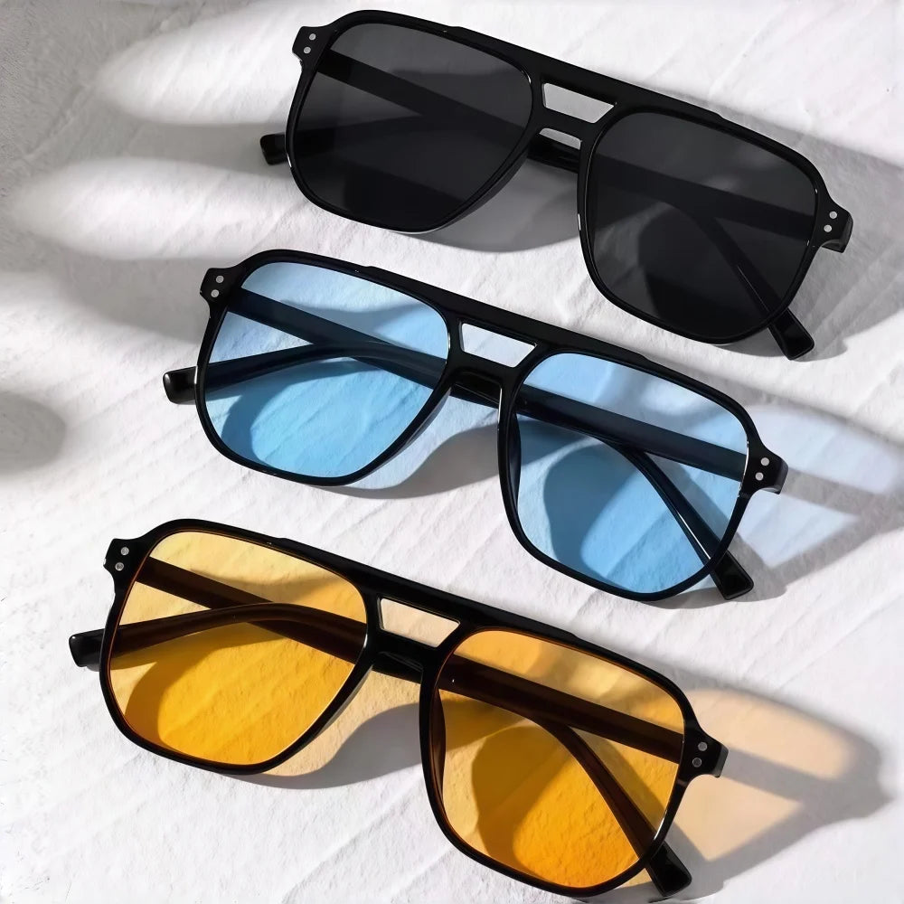 Retro-Sonnenbrille mit Doppelsteg – Modische Sonnenbrille im Vintage-Stil für Damen und Herren, ideal für Alltag, Pendeln und Freizeit im Freien Kaufschwan®
