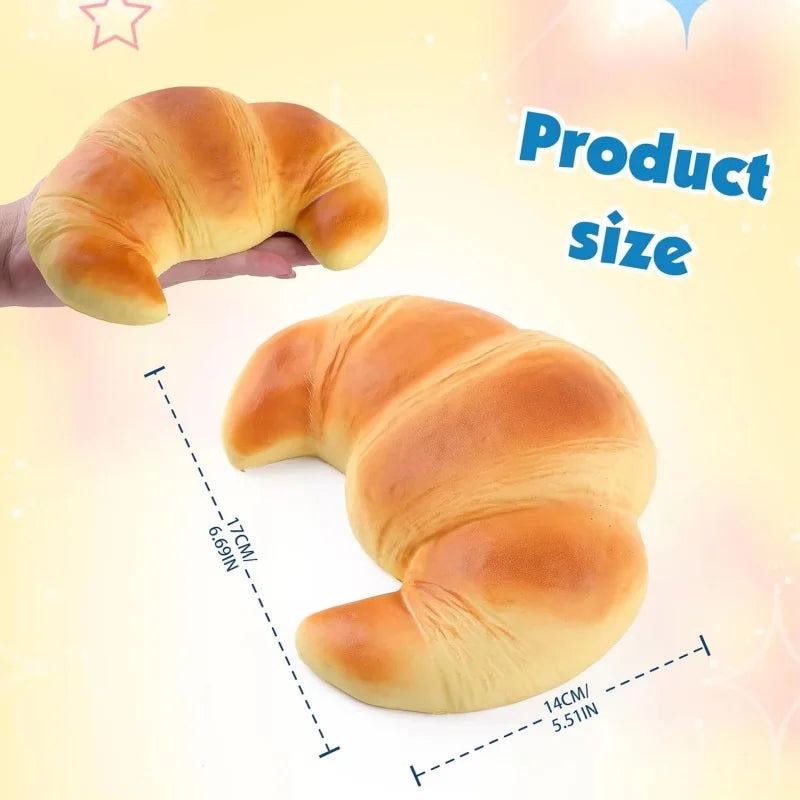 Croissant-Squishy-Stressball – Weiches Klebriges Slow-Rising Brot-Knautsch-, Fidget- & Sensorikspielzeug für Entspannung & Partygeschenke