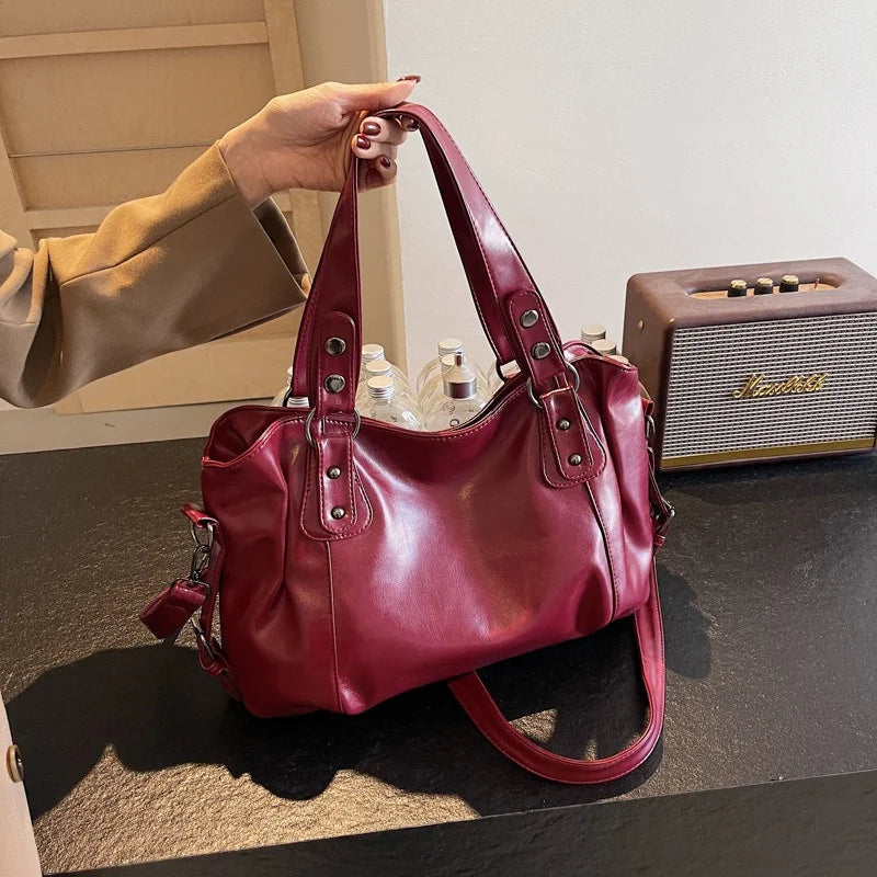 Klassische Vielseitige Damen Schultertasche für Pendler – Große Retro Handtasche | Reisetasche mit Reißverschluss Shopping Tasche Kaufschwan®