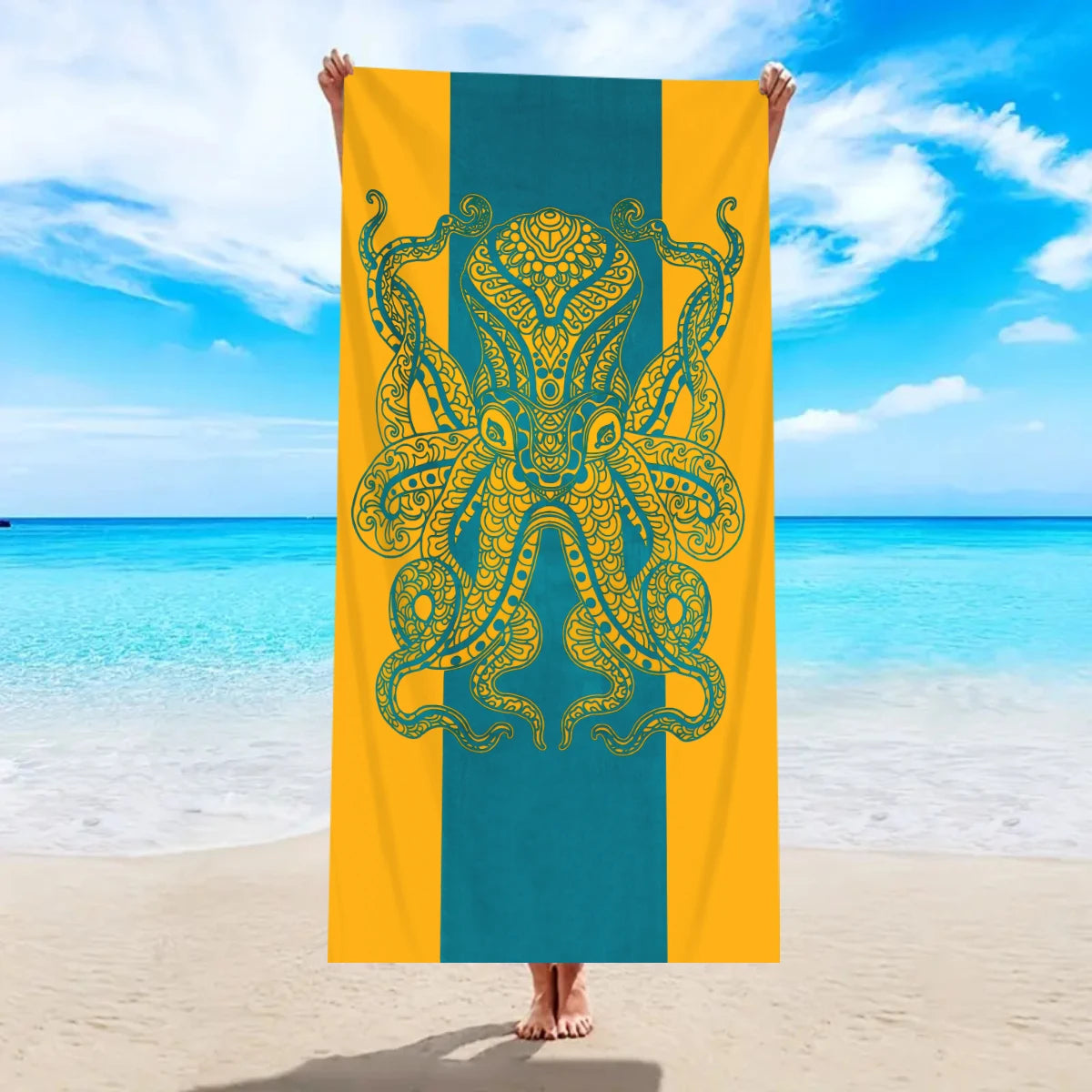 Großes Strandtuch aus Ultrafeiner Mikrofaser – Schnell Trocknend & Saugfähig | Multifunktionales Schwimm- & Reisetuch Kaufschwan® Design 7 150x75cm