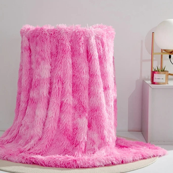 Vier-Jahreszeiten Universelle Nerz-Fleece-Decke – Flauschige Tie-Dye Einfarbige Decke für Wärme und Komfort Kaufschwan® Zartrosa 200x230cm