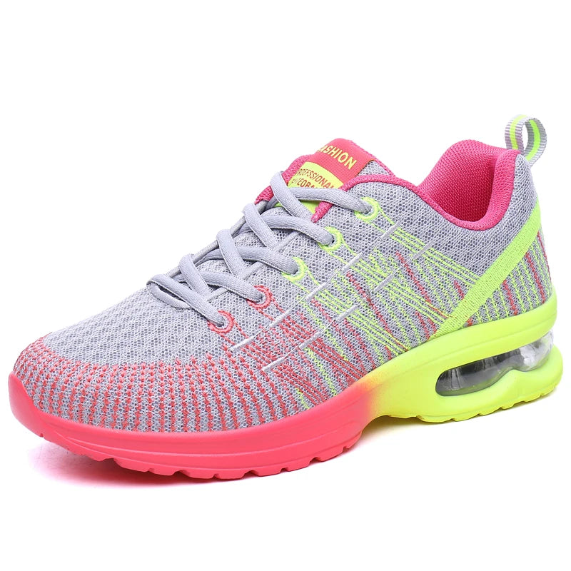 Damen Sportschuhe – Outdoor Laufschuhe | Hochwertige Atmungsaktive Sneaker mit Rutschfester Sohle für Alltag & Training Kaufschwan® Grau Rosa 36