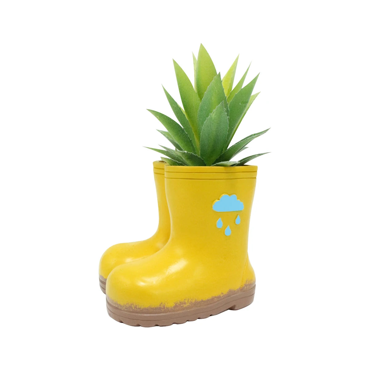 Garten-Mikrolandschaft, stiefelförmiger Blumentopf, Büro-Stiftehalter, handgefertigtes Resin-Kunsthandwerk Kaufschwan® Gelb