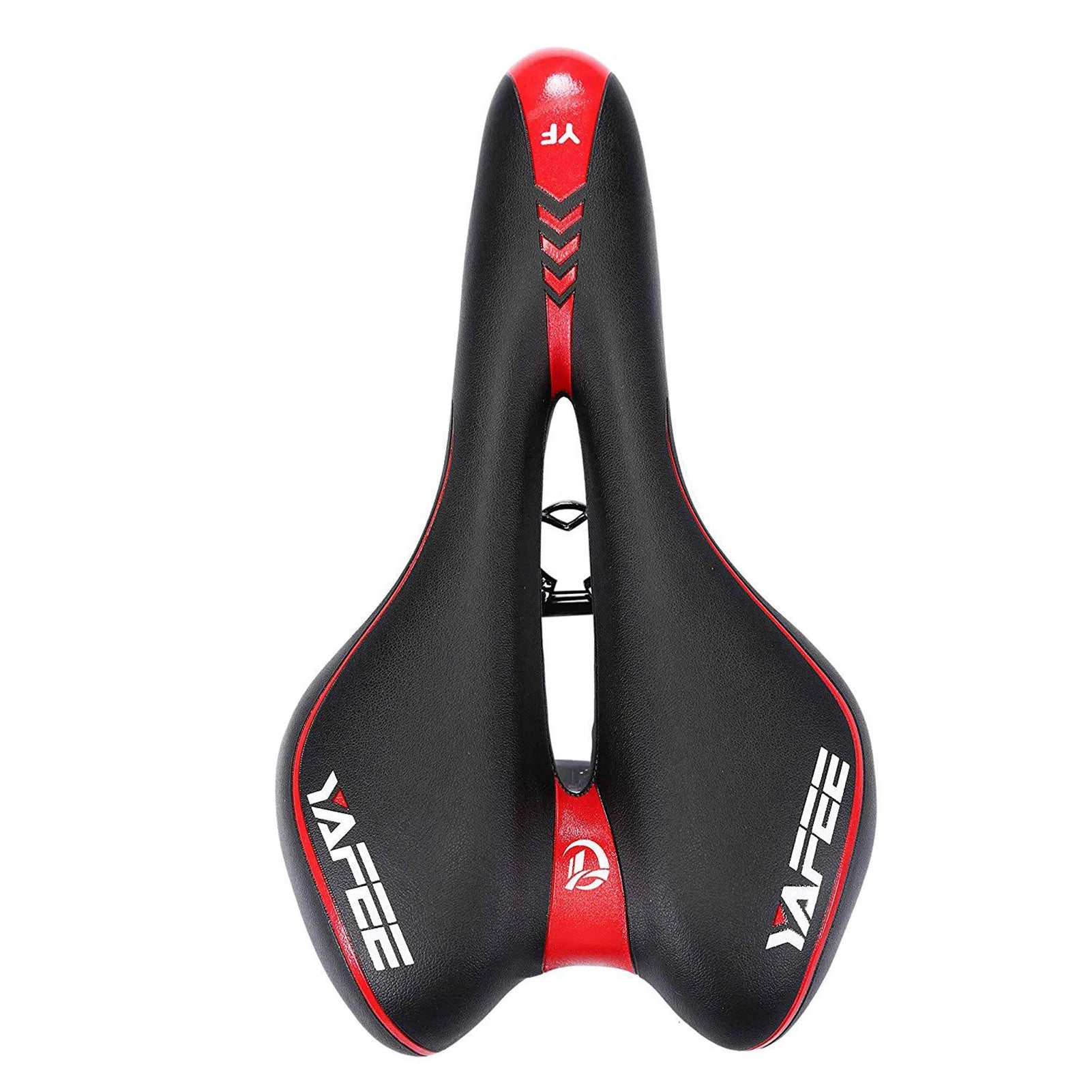 Mountainbike Fahrradsattel – Bequemer Weicher Rennradsitz mit Hohlraum | Verschleißfester Komfort Sattel für Sport & Fitness Kaufschwan® Schwarz Rot