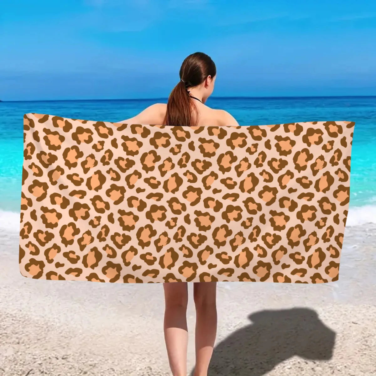 Modisches Strandtuch mit Leopardenmuster – Schnell Trocknend & Saugfähig | Multifunktionales Mikrofaser Handtuch für Sport, Schwimmen & Yoga Kaufschwan®