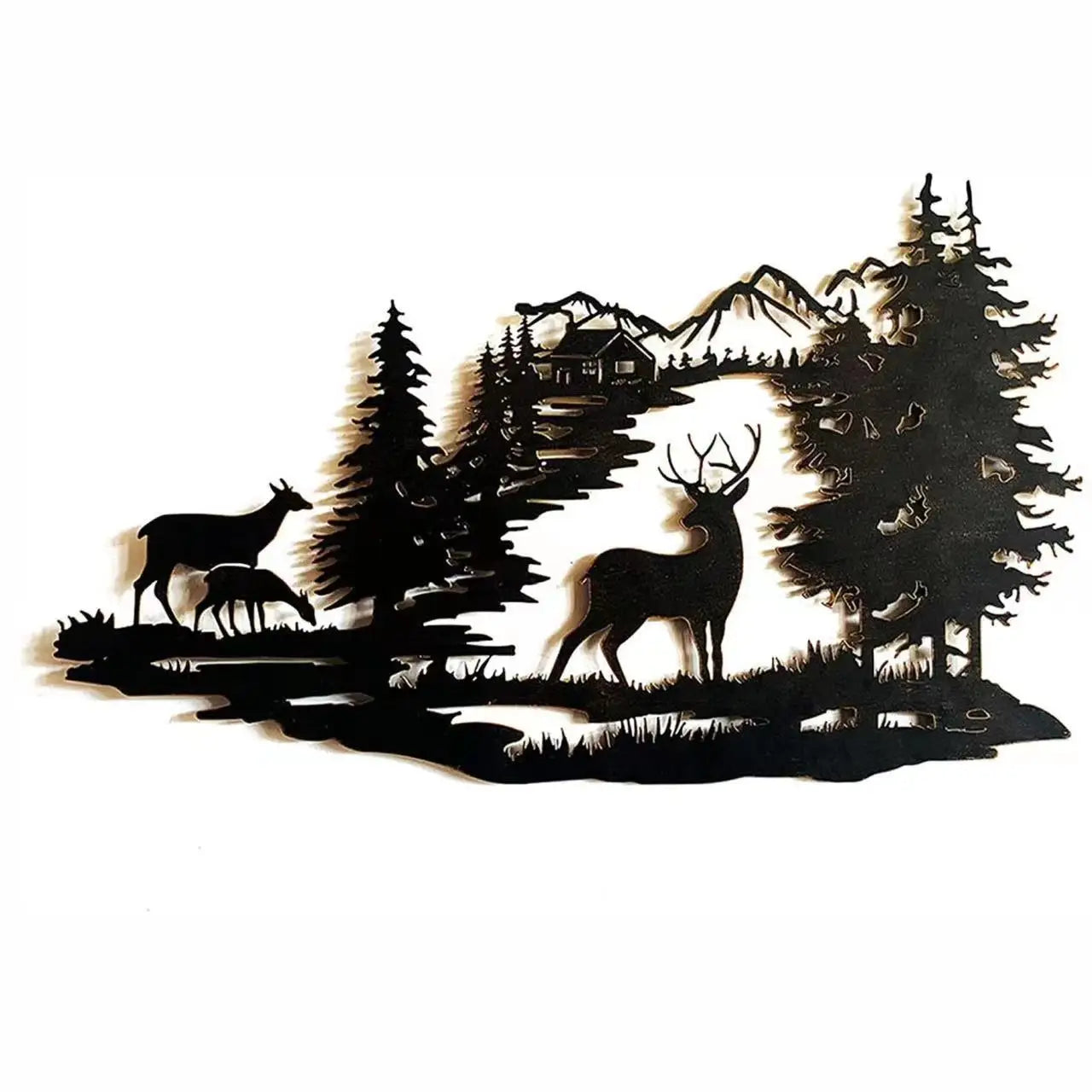 Metall Hirsch Wald Wandbild – Schmiedeeisen Moderne Minimalistische Dekoration Kaufschwan®