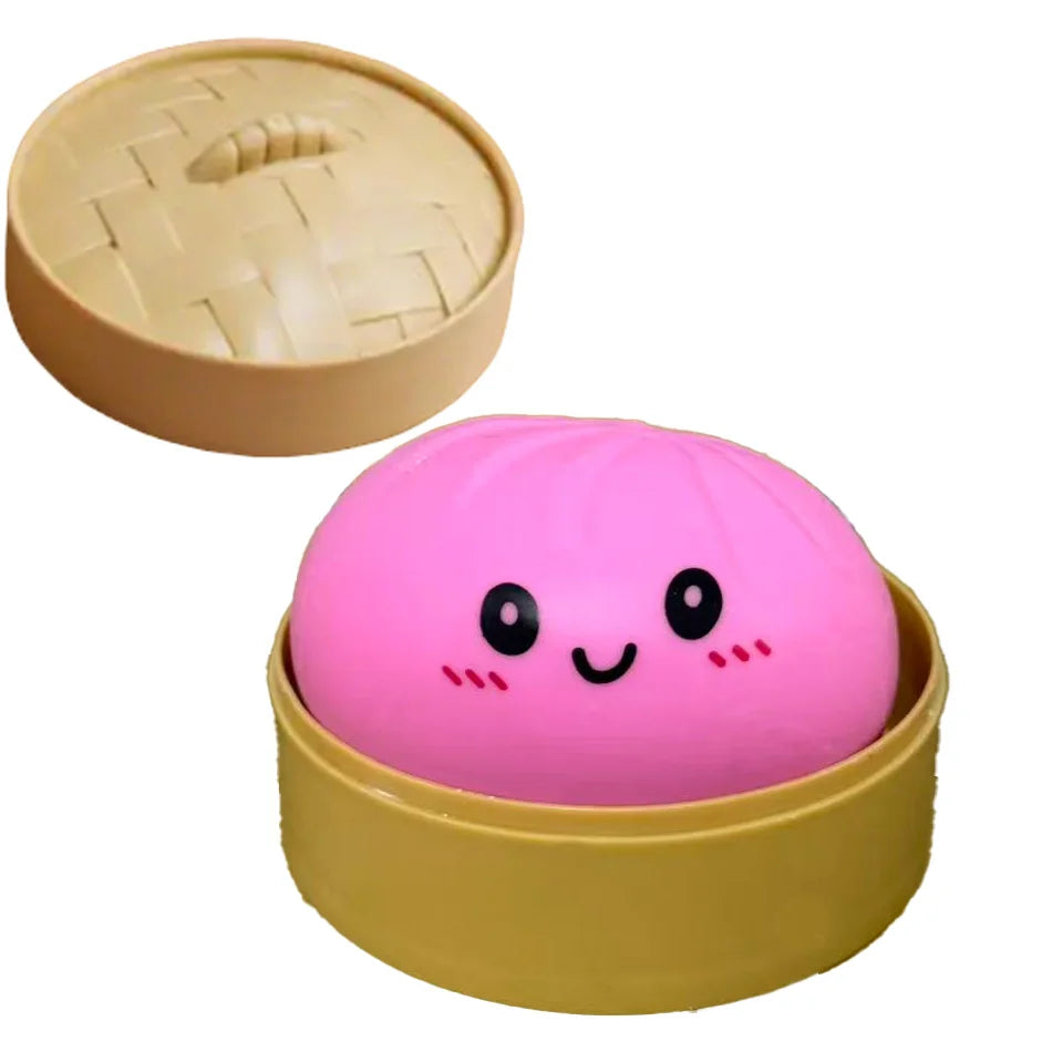 Niedliches Buntes Dumpling-Squishy – Weiches Slow-Rising Brötchen-Knautsch-, Fidget- & Sensorikspielzeug zum Stressabbau für Kinder und Erwachsene