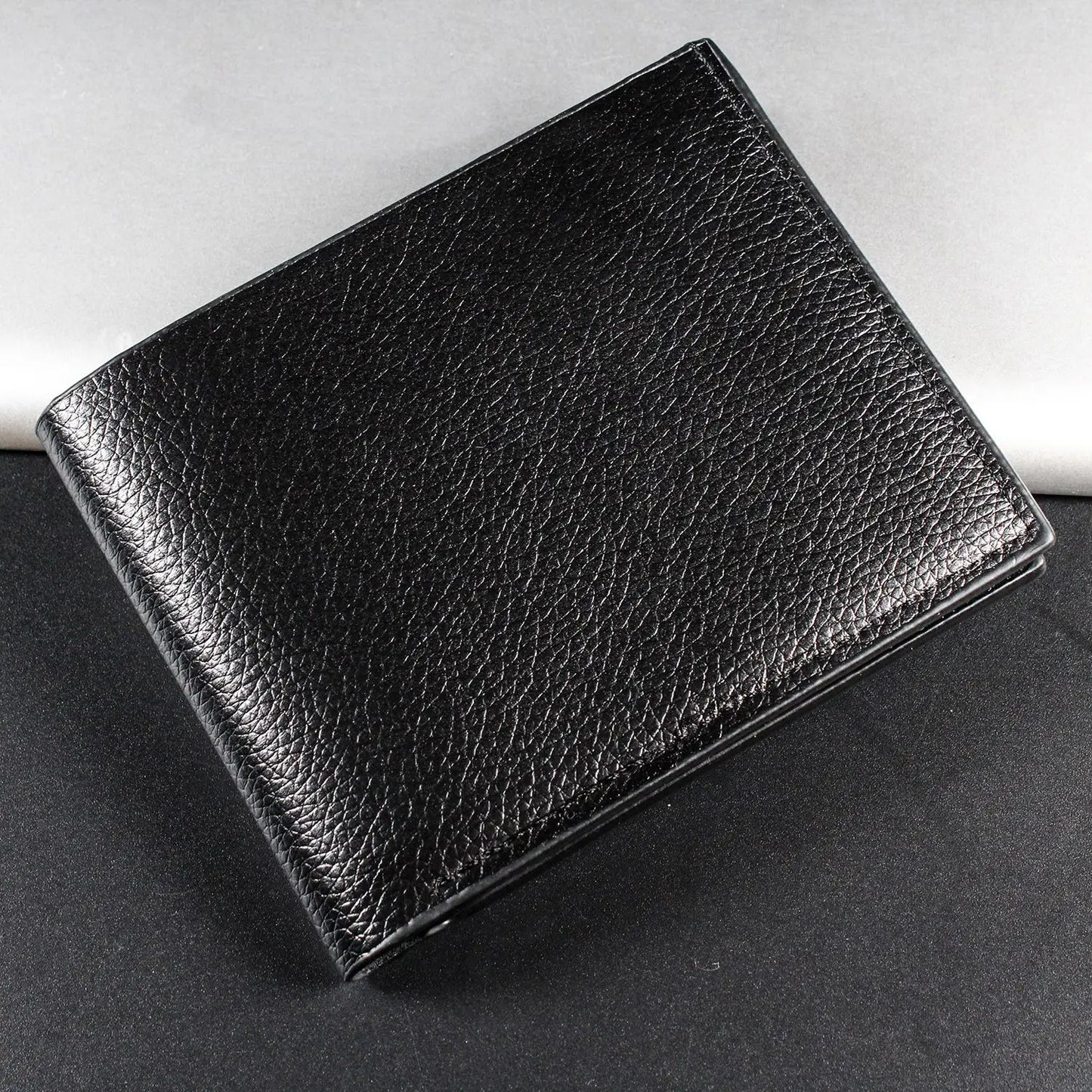 Herren Kurzgeldbörse aus Weichem PU-Leder – Vintage Slim Design | Große Kapazität Kartenetui & Geldtasche Kaufschwan® Schwarz