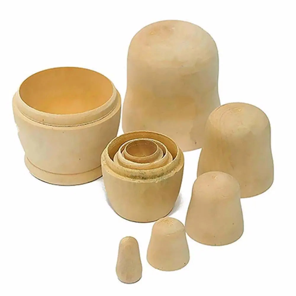 Unbemalte Holz-Matrjoschka – DIY Russische Nestpuppen | Leere Holzrohlinge für Schreibtisch- & Wohn-Dekoration Kaufschwan®