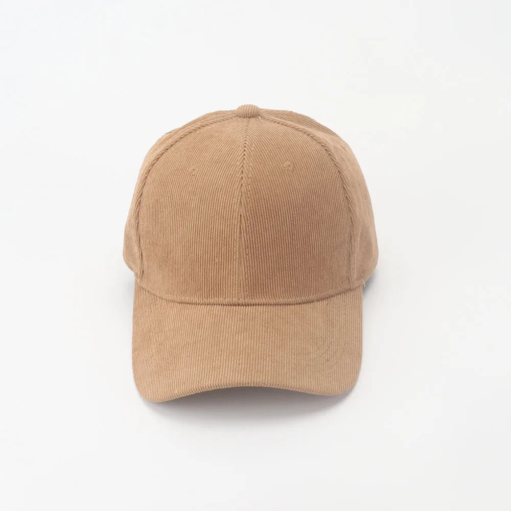 Corduroy Baseballkappe | Damen Retro Einfarbige Baseballcap | Herbst Winter Hüte für Herren & Damen | Unisex Freizeit Gebogener Schirm Kaufschwan®