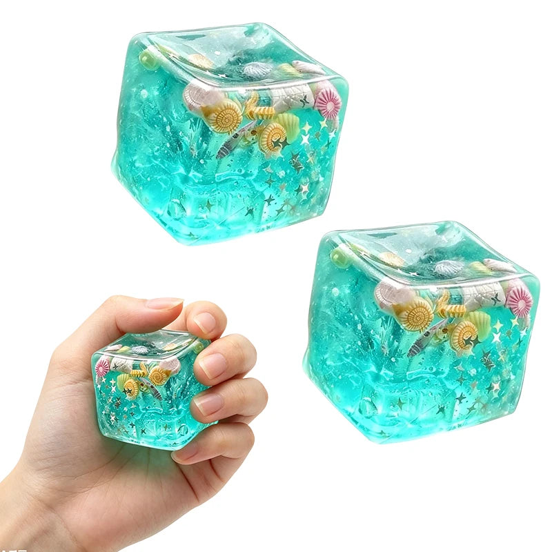 Ozeanmuschel Transparentes Maltose-Squishy – Superweiches Sternwürfel Knautsch-, Fidget- & Sensorik-Stressball-Spielzeug für Erwachsene