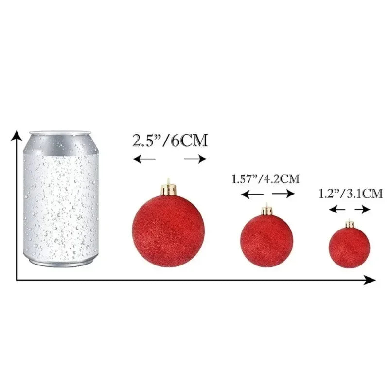24 Stück 4CM Weihnachtskugeln – Bruchsichere Baumdekoration | Hängende Christbaumkugeln für Zuhause & Festliche Anlässe