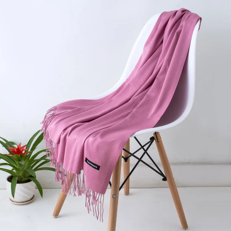 Damen Pashmina Schal | Weich wie Kaschmir | Schal, Reise- & Büro-Accessoire Kaufschwan® Hellrosa 70x200CM